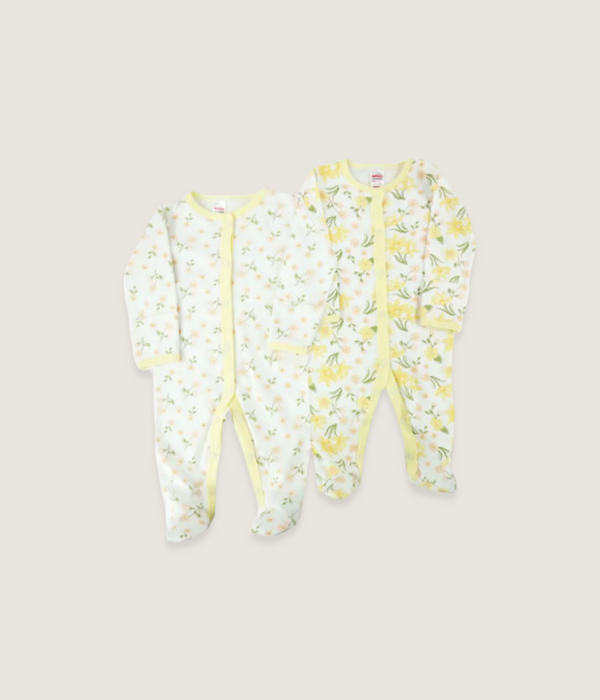 Floral sleepsuits (set of 2)