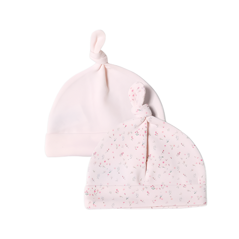 Pink baby knot hat (2 pack)